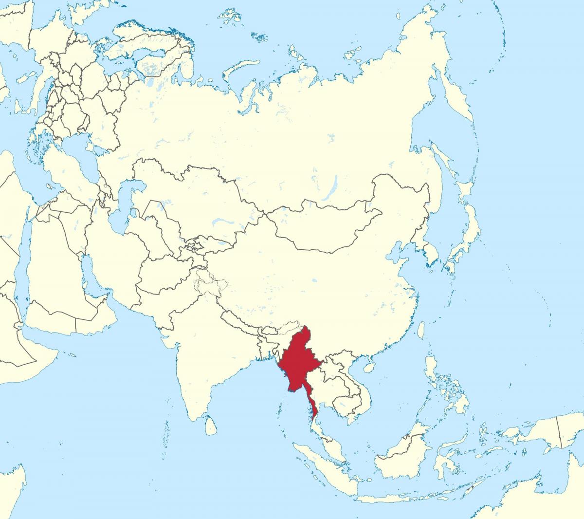 harta lumii Birmania Myanmar