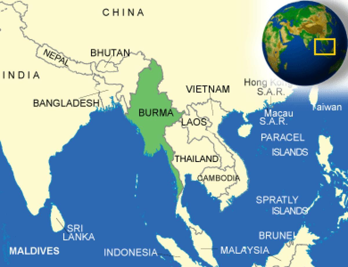 Birmania sau Myanmar hartă