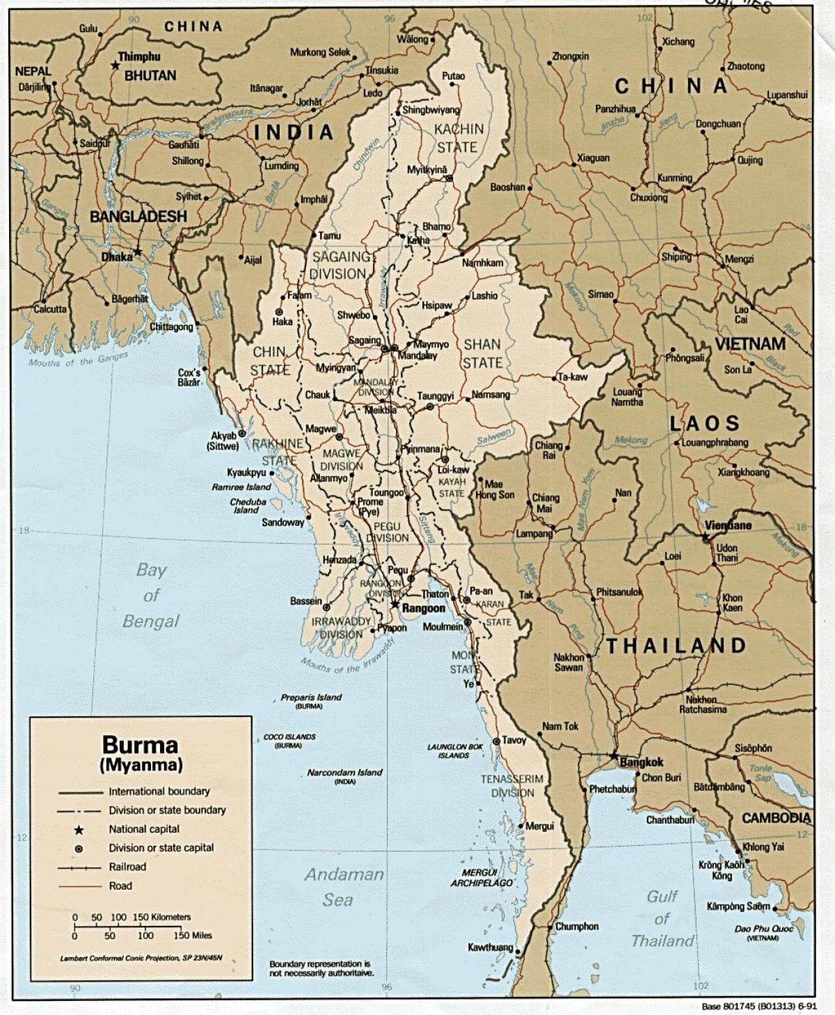 Myanmar hartă hd