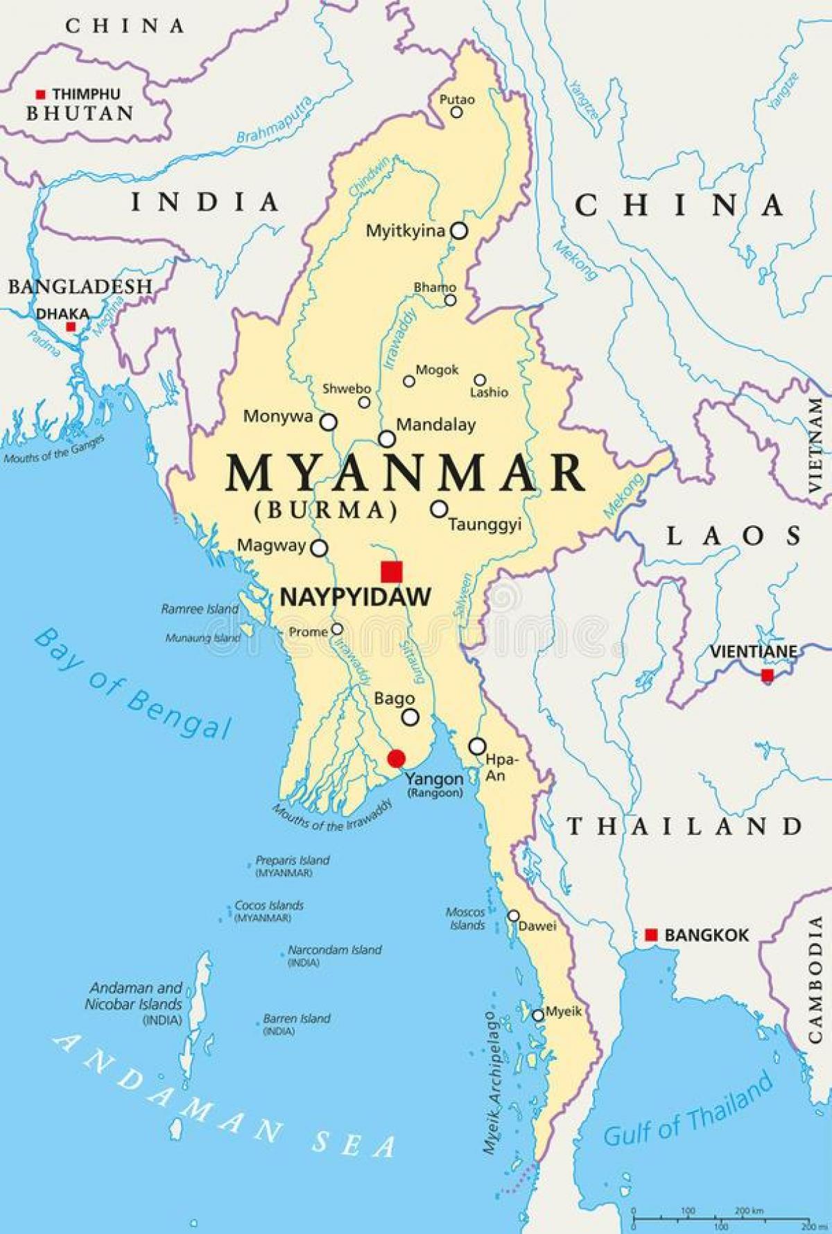 naypyidaw Myanmar hartă