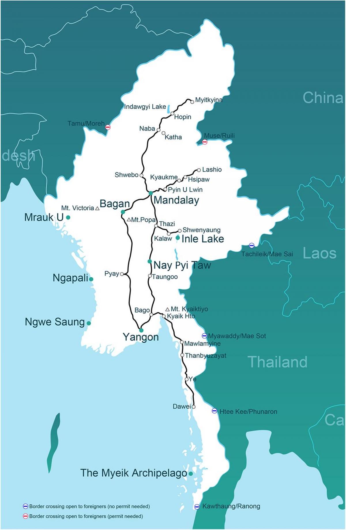 Myanmar tren hartă