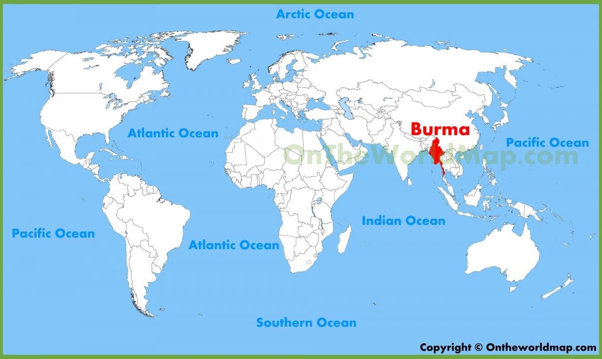 Birmania localizare pe harta