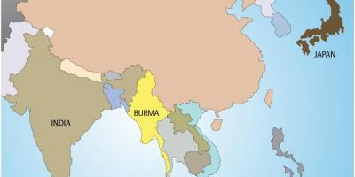 Myanmar în lume hartă
