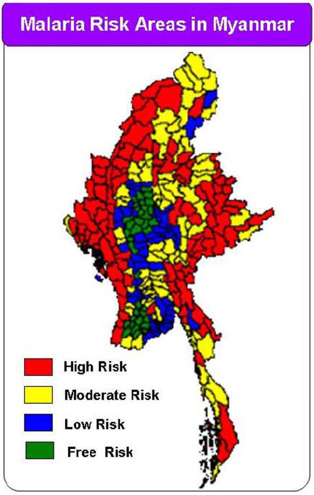 Myanmar Malarie Harta Birmania Malarie Harta Asia De Sud Est Asia
